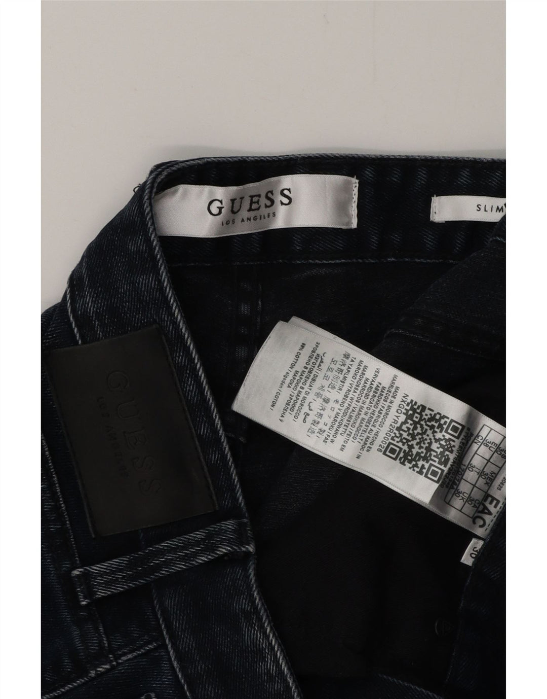 Pantaloncini GUESS da uomo slim in denim invecchiato W30 cotone blu navy medio