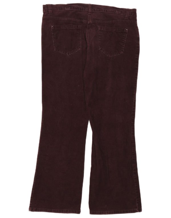 Pantaloni di velluto a coste da donna Marks & Spencer UK 14 Large W32 L26 Borgogna
