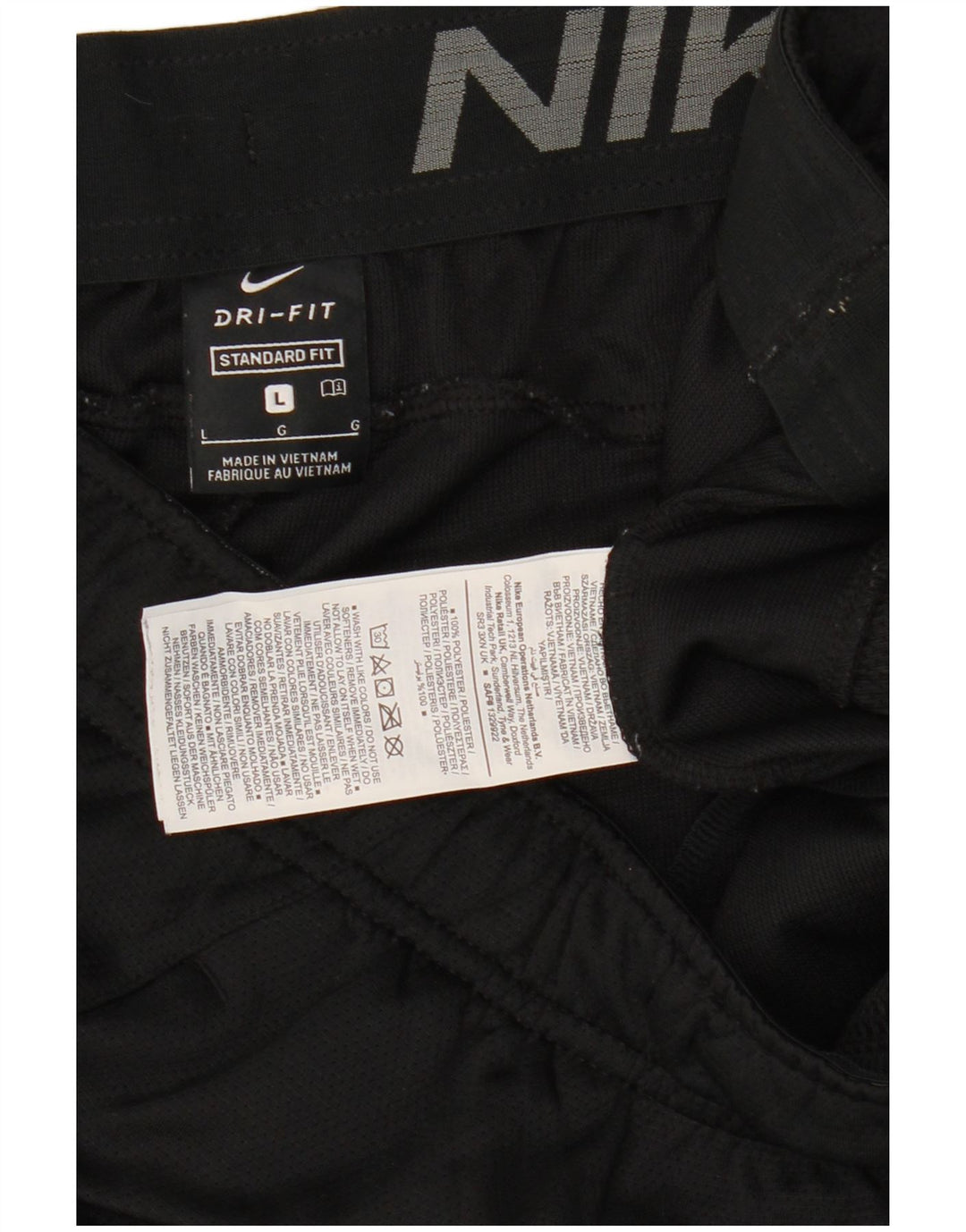 Pantaloncini sportivi Nike Dri Fit Standard da uomo, grandi, in poliestere color block nero