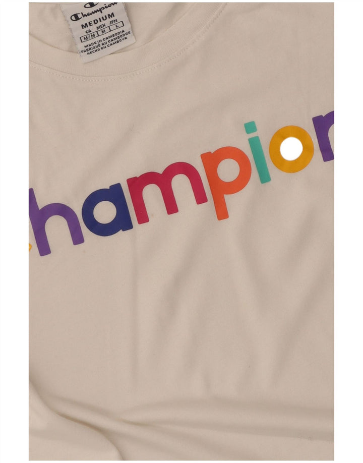 T-shirt grafica da donna Champion Top UK 12 a righe bianche medie