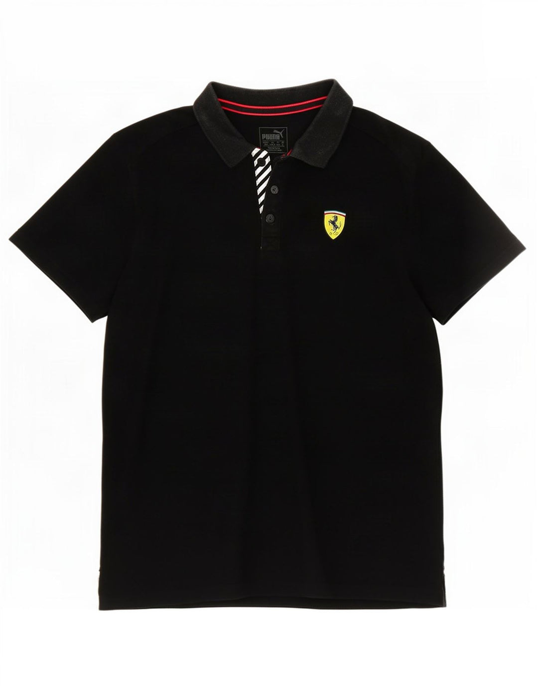 Polo Puma da uomo Ferrari in cotone nero medio