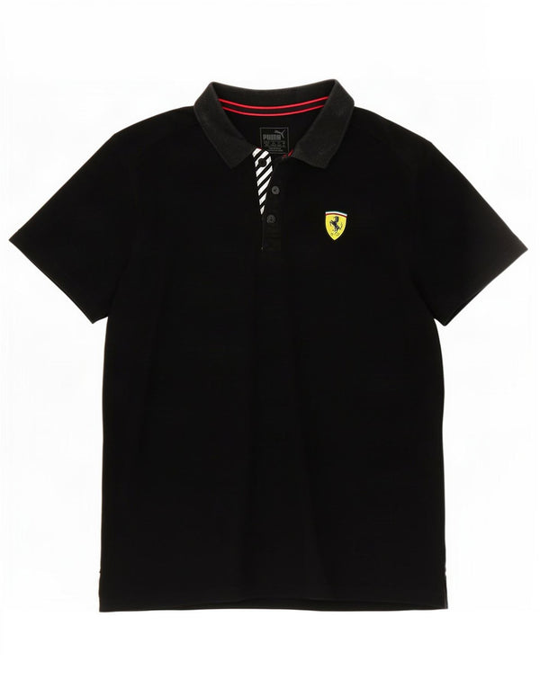 Polo Puma da uomo Ferrari in cotone nero medio