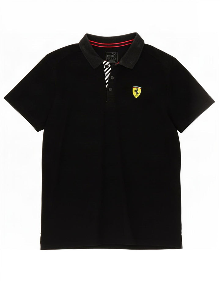 Polo Puma da uomo Ferrari in cotone nero medio