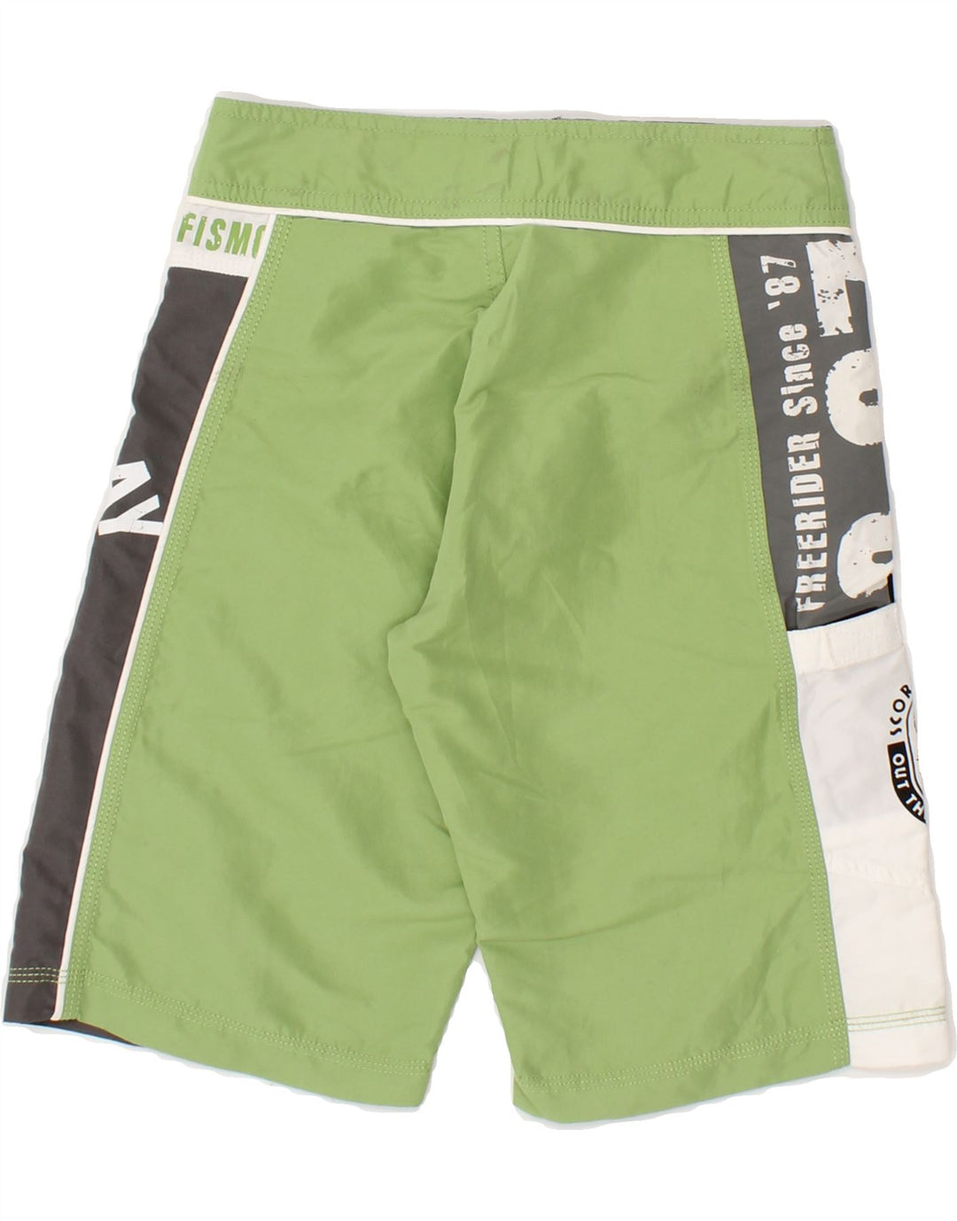 SCORPION BAY Boys Graphic Swimming Shorts 7-8 Years Small Green Vintage Scorpion Bay and Second-Hand Scorpion Bay from Messina Hembry 