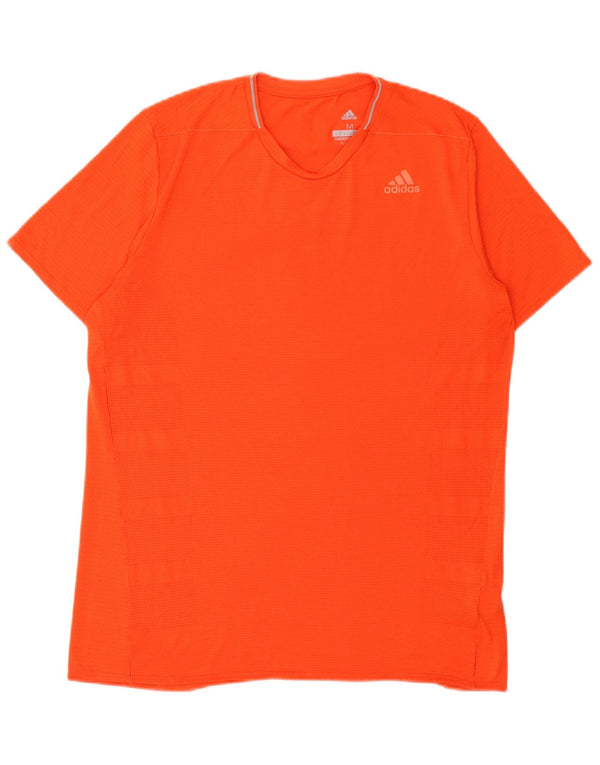 T-shirt Adidas Climacool da uomo Top in poliestere arancione medio