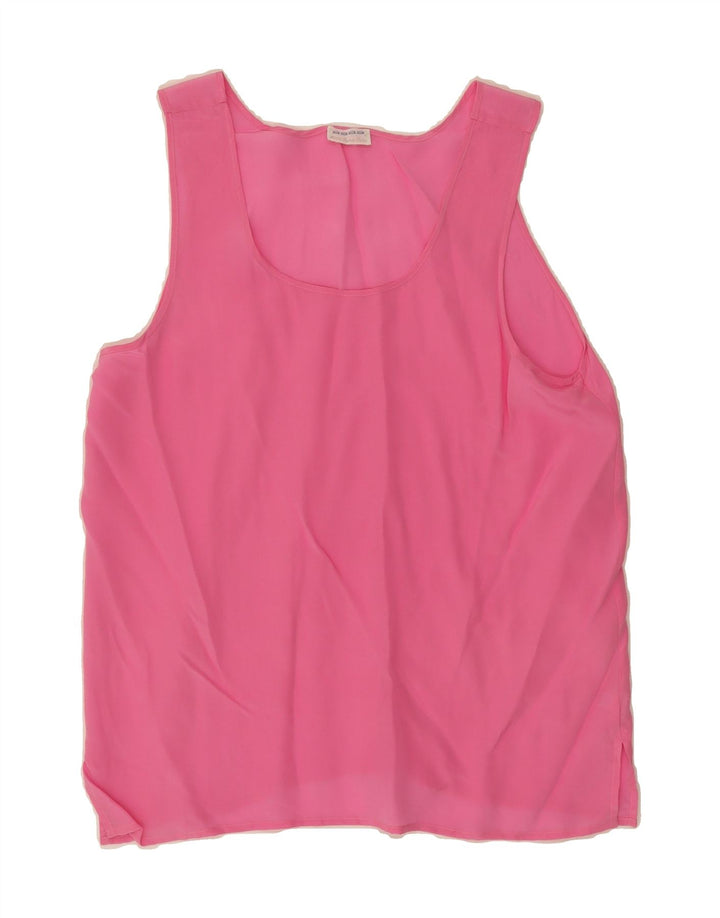 VINTAGE Womens Sleeveless Blouse Top UK 14 Medium Pink Silk Vintage Vintage and Second-Hand Vintage from Messina Hembry 