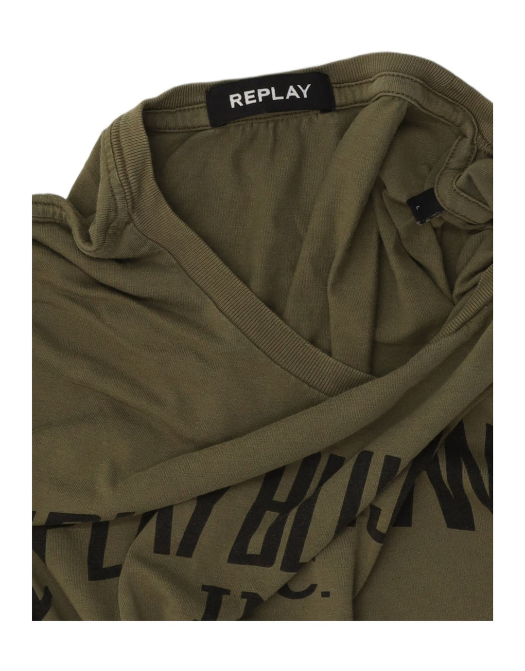 REPLAY T-shirt grafica da uomo grande color kaki