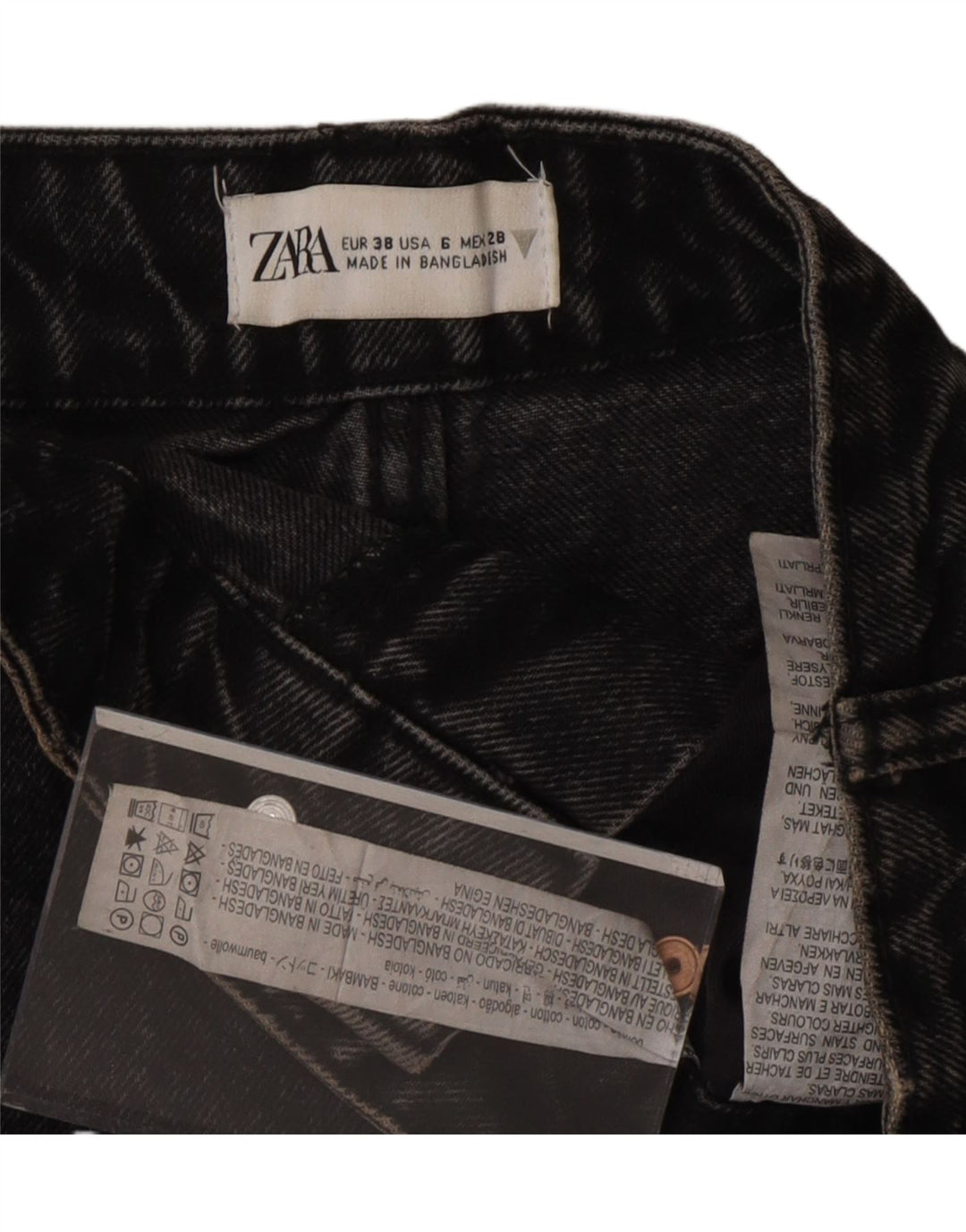 ZARA Womens Denim Shorts EU 38 Small W28 Grey Cotton Vintage Zara and Second-Hand Zara from Messina Hembry 