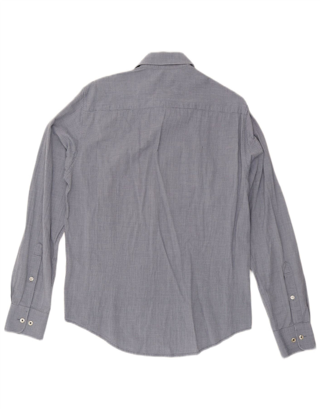 Camicia Armani Jeans da uomo su misura in cotone gessato blu medio