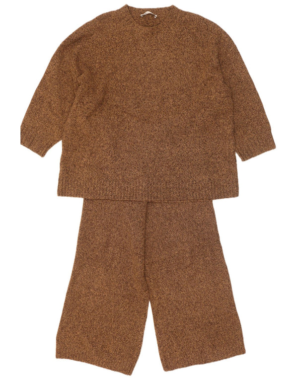 Zara Set da 2 pezzi oversize con maniche a 3/4 da donna UK 14 Medium W30 L28 Marrone