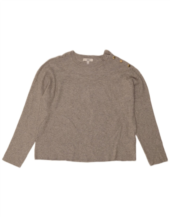 Maglione oversize con scollo a barca da donna Marks & Spencer UK 14 Grigio medio