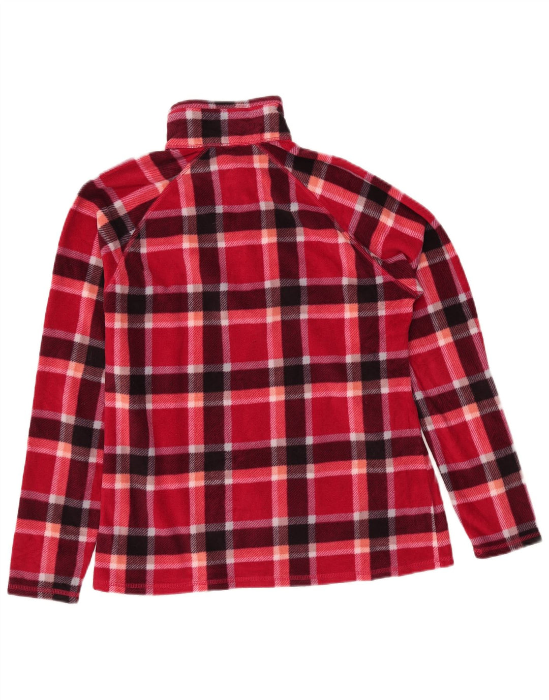 Maglione in pile da donna Eddie Bauer con collo e zip UK 14 Poliestere medio a quadri rossi