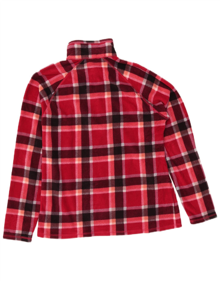 Maglione in pile da donna Eddie Bauer con collo e zip UK 14 Poliestere medio a quadri rossi