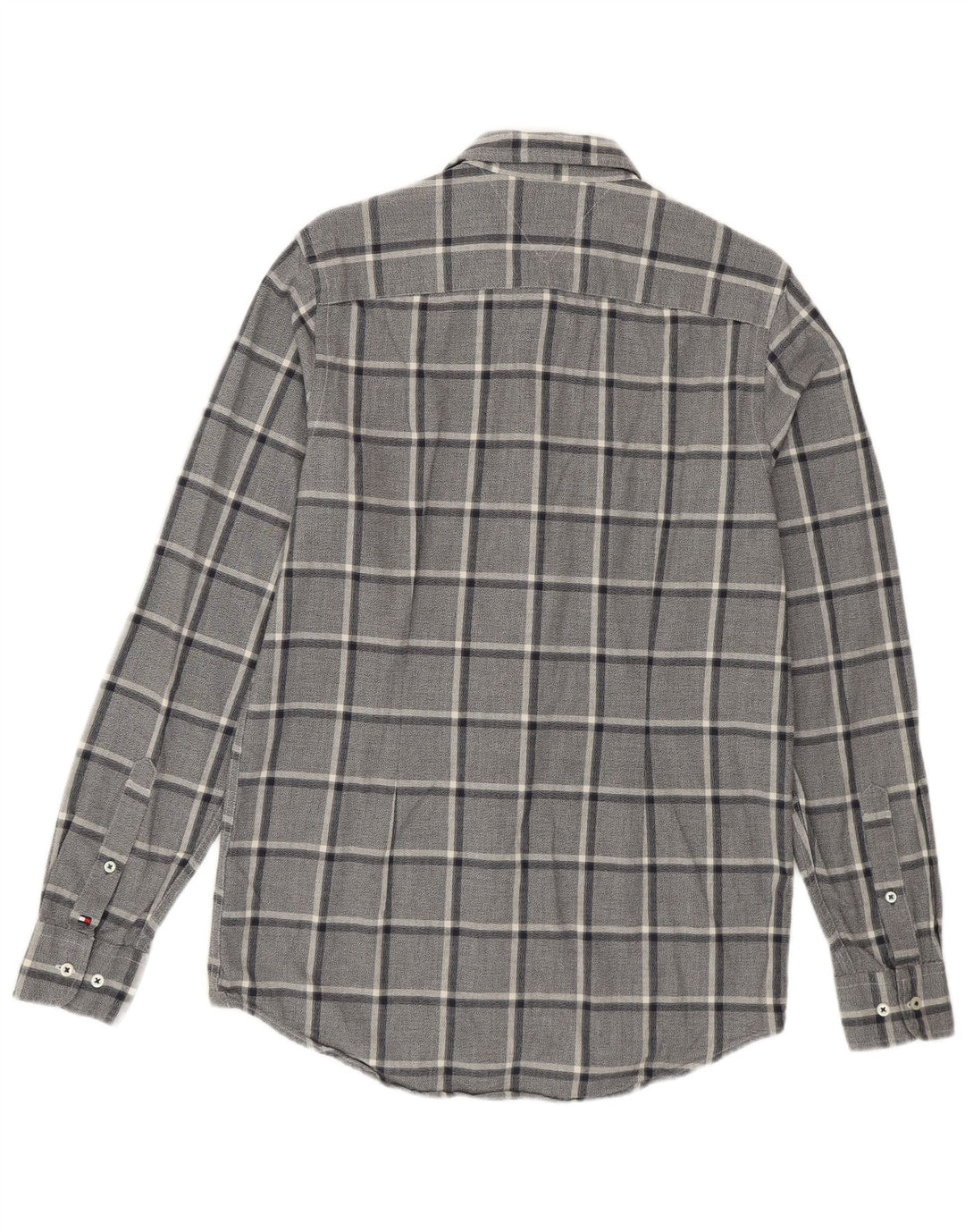 Tommy Hilfiger Camicia da uomo slim fit in flanella di cotone a quadri blu navy medio