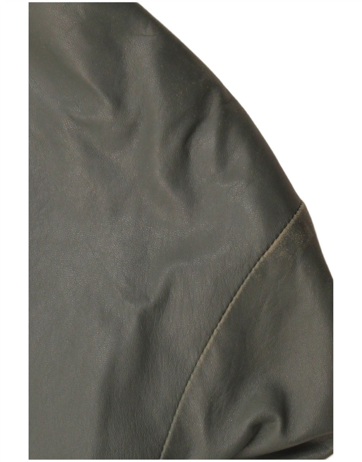 Giubbotto bomber in pelle da donna VINTAGE UK 12 Pelle grigio medio