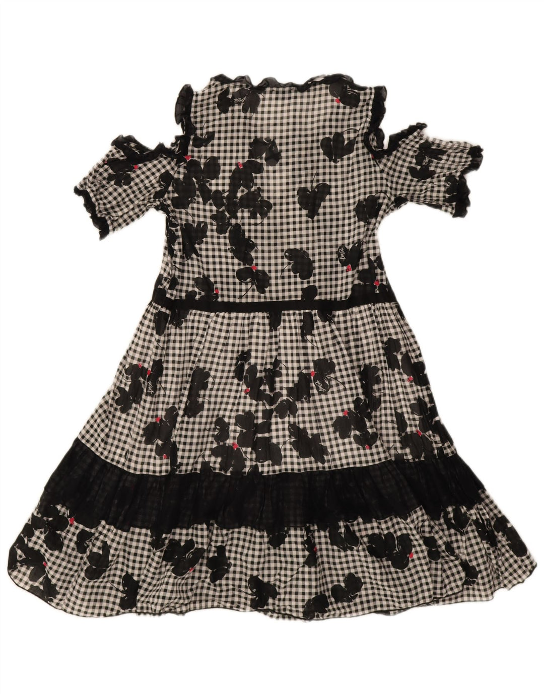 Abito a Balze Donna Liu Jo IT 42 Medio Nero in Cotone Vichy