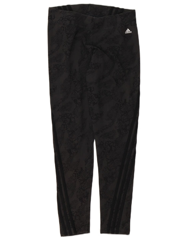 Leggings Adidas da donna UK 12/14 Cotone medio nero con stampa animalier