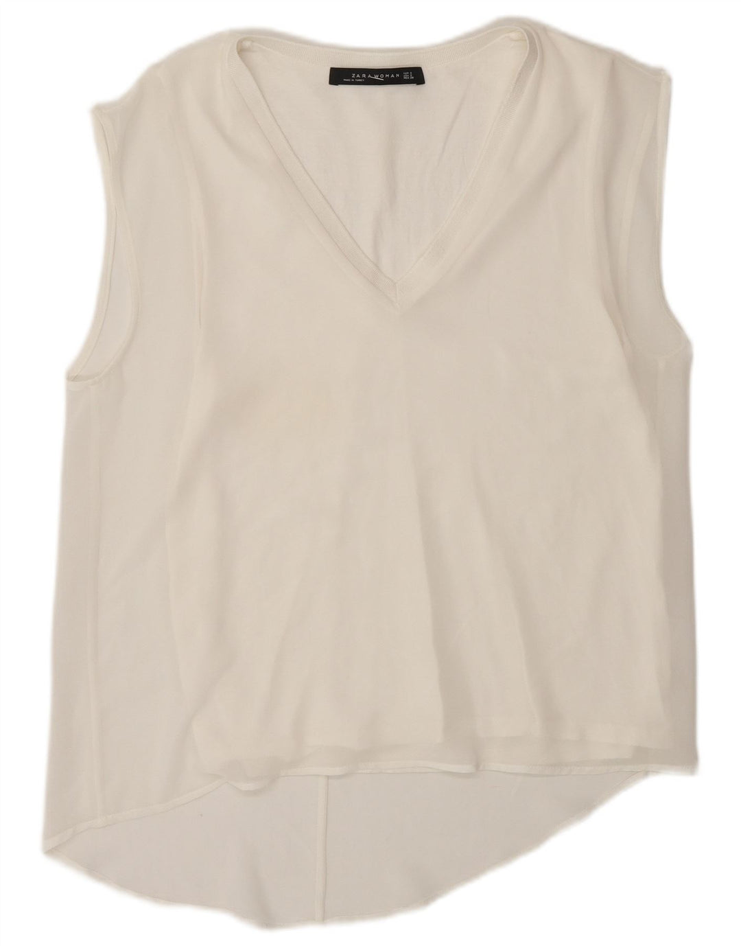ZARA Womens Sleeveless Blouse Top UK 10 Small White