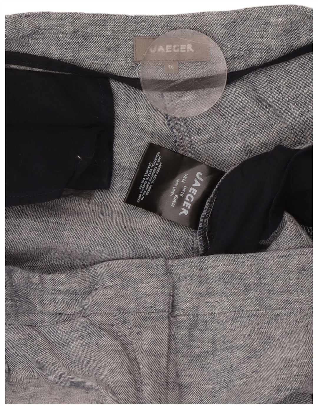 Pantaloni corti dritti da donna JAEGER UK 16 Large W36 L25 Lino blu