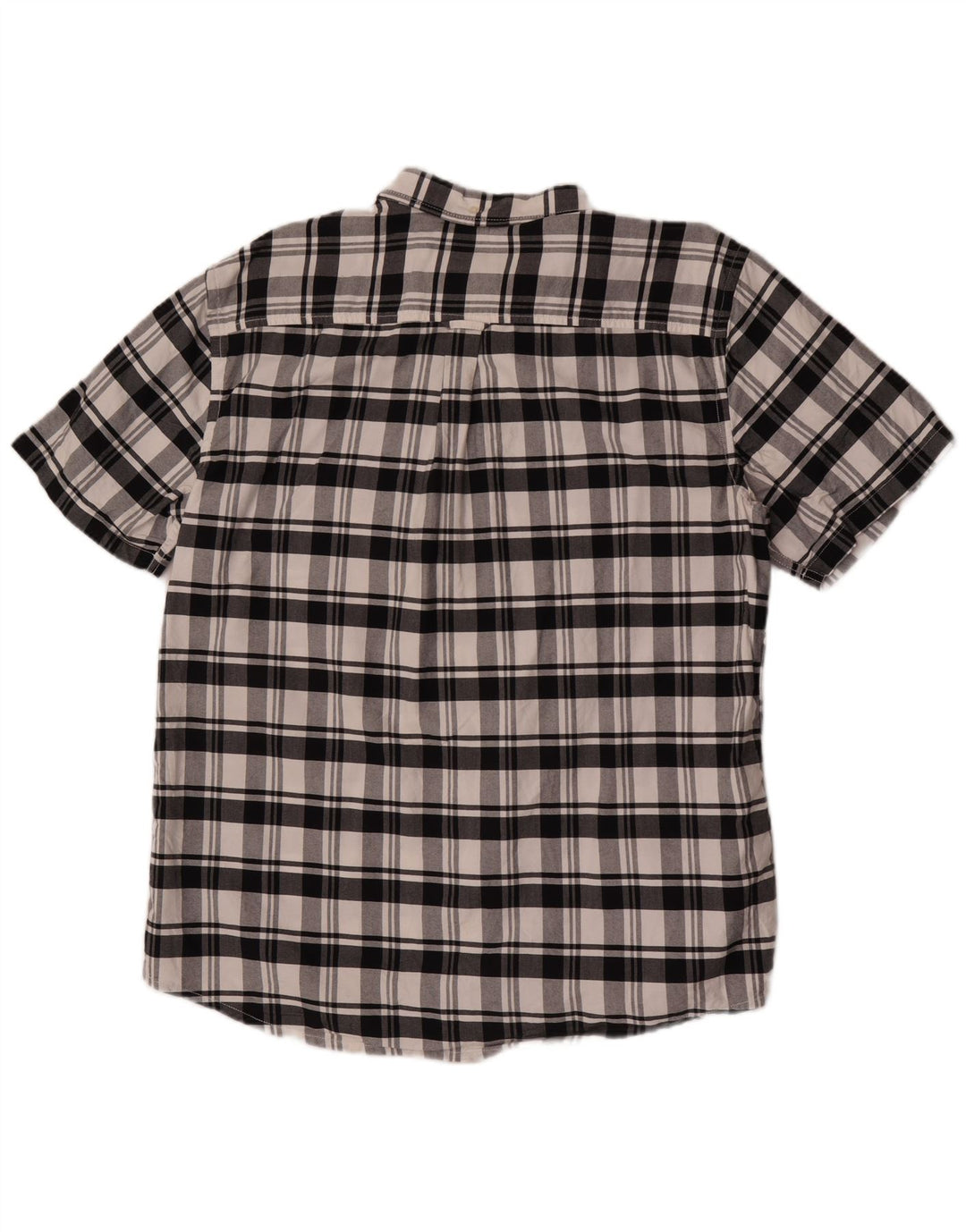 Camicia a maniche corte da uomo Hurley XL in cotone scozzese bianco