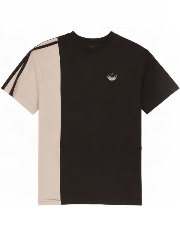 T-shirt Adidas da uomo Top XS in cotone color block nero