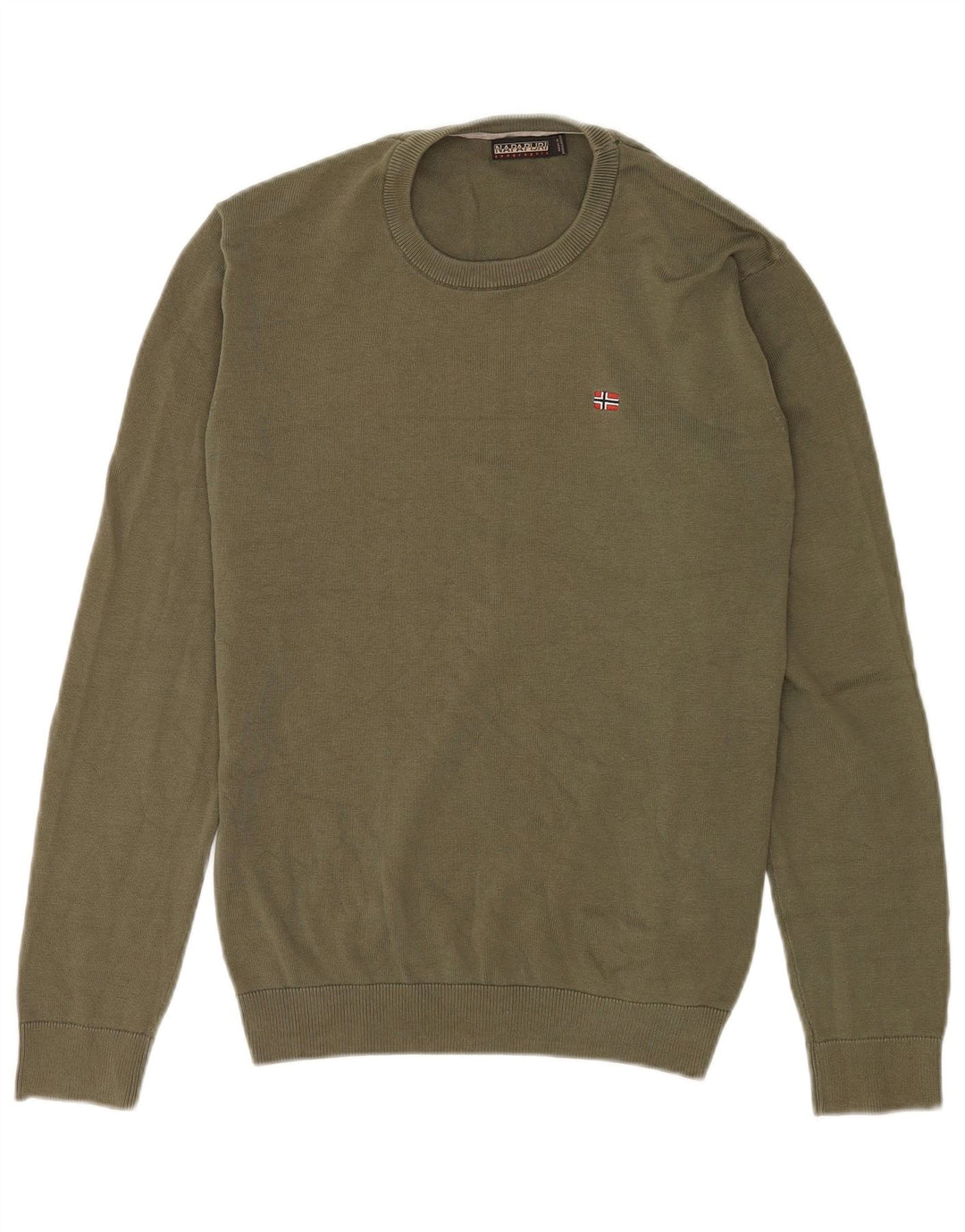 Maglione girocollo da uomo Napapijri piccolo in cotone kaki