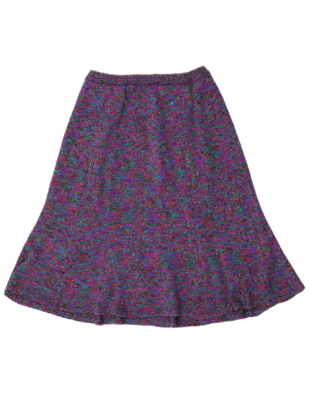 Gonna a trapezio da donna vintage media W32 chiazzata multicolore