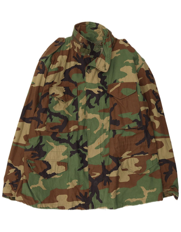 Giacca militare vintage da uomo UK 42 XL cotone mimetico verde