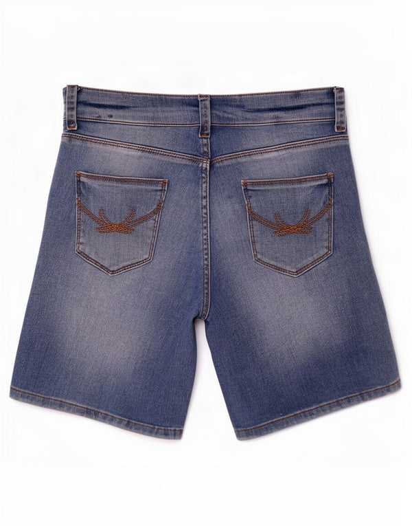 Pantaloncini di jeans da donna Marks & Spencer UK 8 piccoli W26 cotone blu