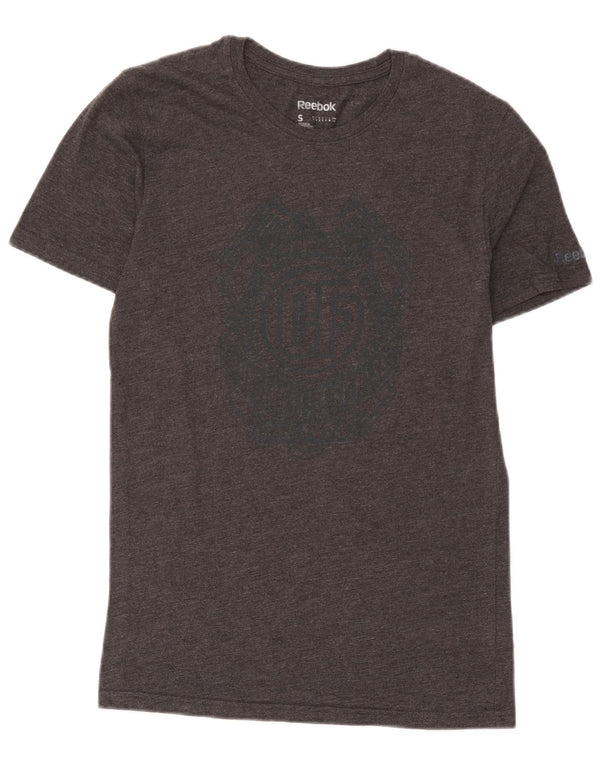 T-shirt grafica da uomo Reebok Top Small in poliestere chiazzato grigio