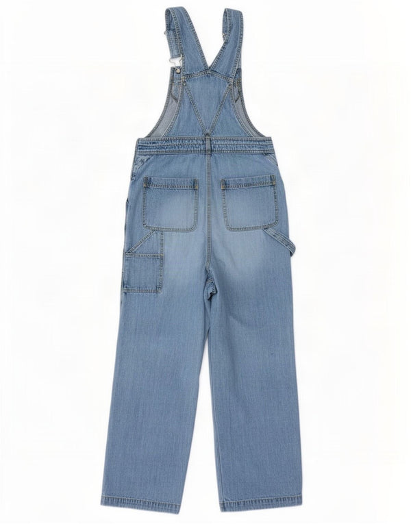 Salopette da donna vintage cargo jeans dritti media W36 L32 cotone blu