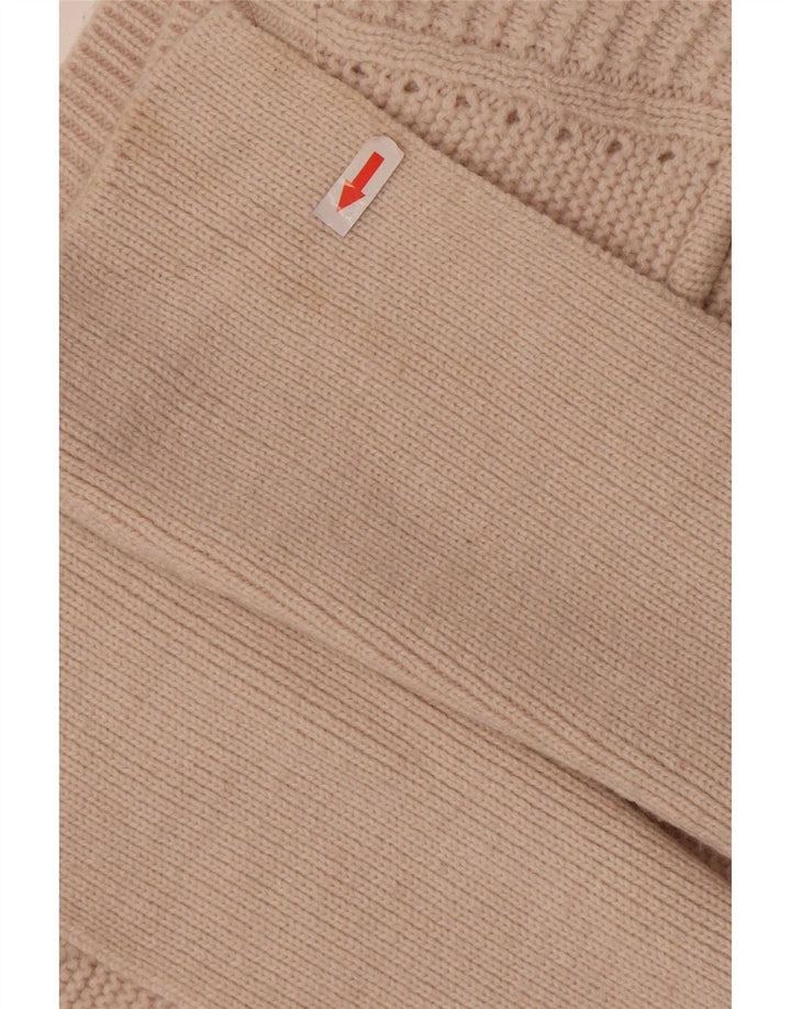 Maglione cardigan aperto da donna Marks & Spencer UK 16 grande acrilico beige