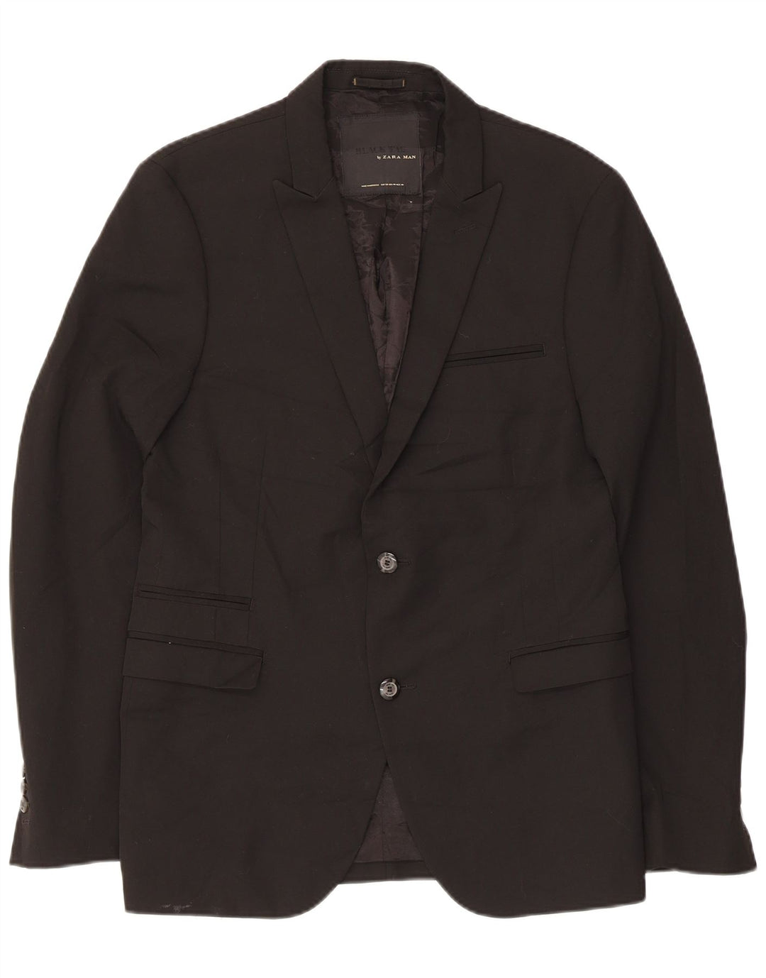 Giacca blazer a 2 bottoni da uomo Zara EU 50 poliestere nero medio
