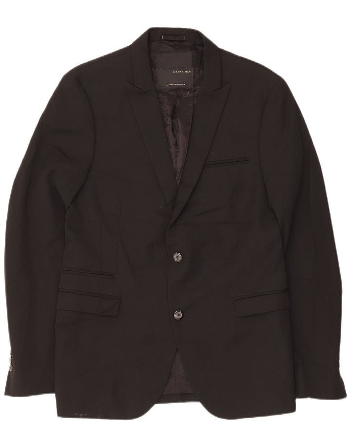 Giacca blazer a 2 bottoni da uomo Zara EU 50 poliestere nero medio