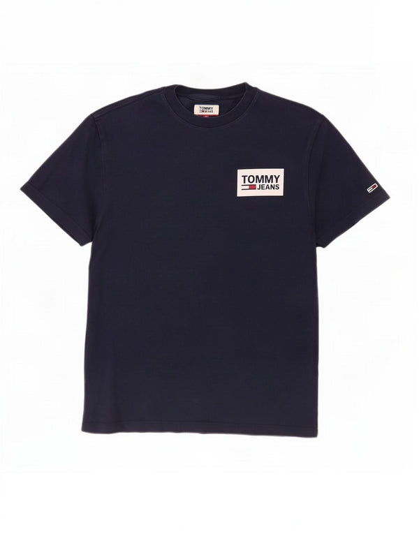 T-shirt grafica da uomo Tommy Hilfiger Top piccola in cotone blu navy