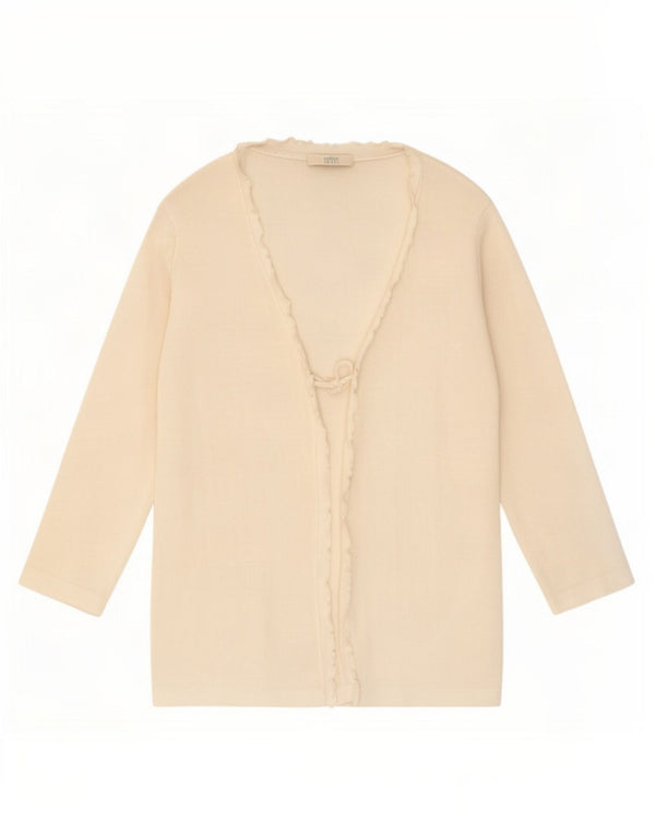 Maglione cardigan con maniche a 3/4 da donna Marks & Spencer UK 16 grande cotone bianco