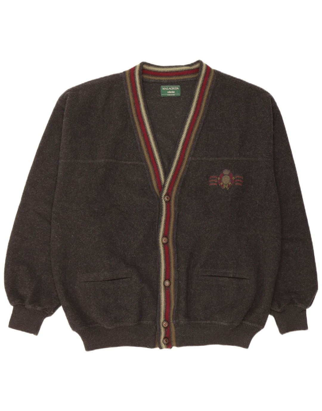 Maglione cardigan da uomo Malagrida XL in lana nera