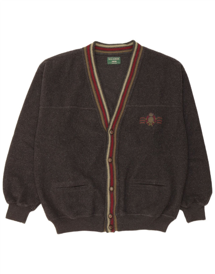 Maglione cardigan da uomo Malagrida XL in lana nera