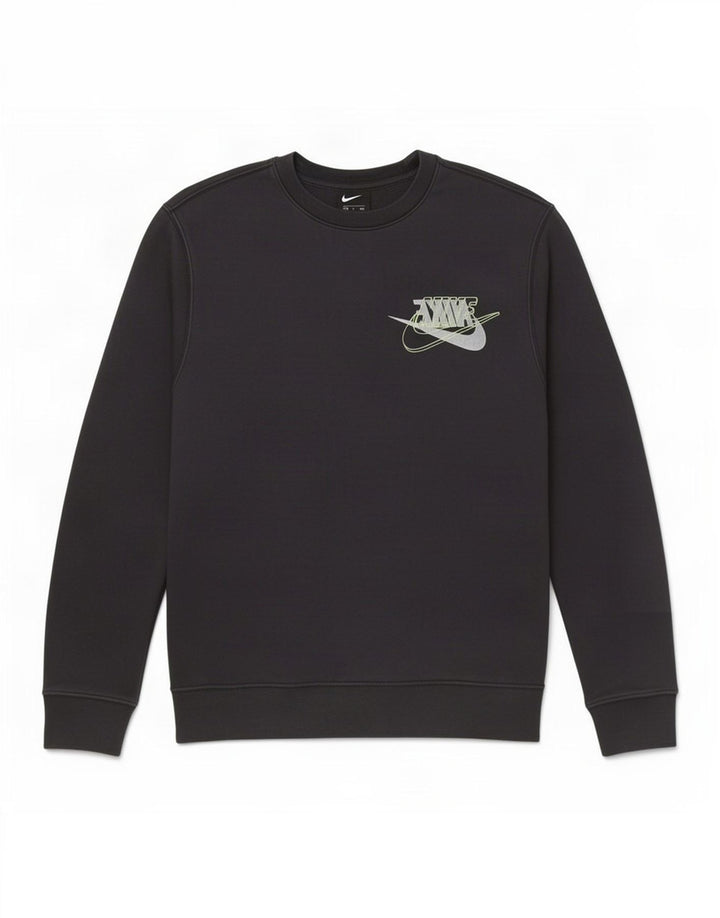 Felpa con grafica Nike da uomo, maglione piccolo, cotone nero