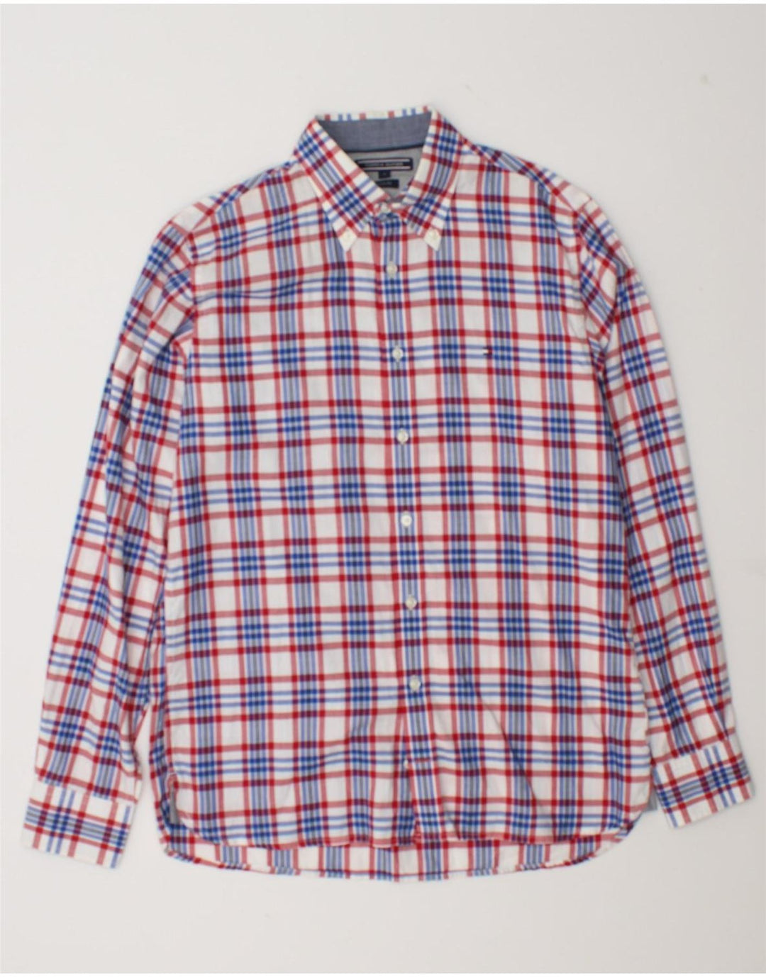 Camicia da uomo su misura Tommy Hilfiger Small in cotone a quadri multicolore
