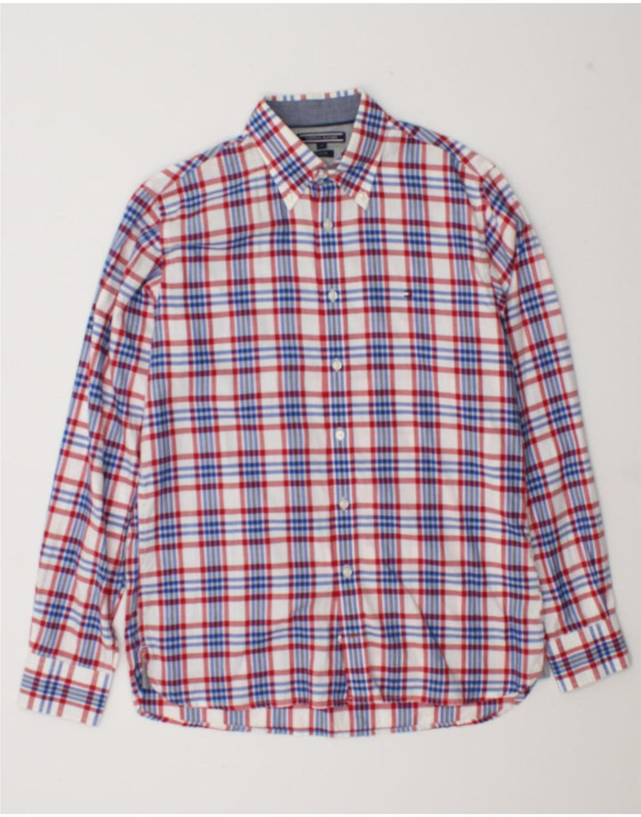 Camicia da uomo su misura Tommy Hilfiger Small in cotone a quadri multicolore