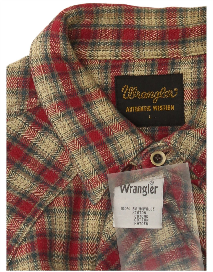 Camicia da uomo in flanella Wrangler, cotone a quadri rossi grandi
