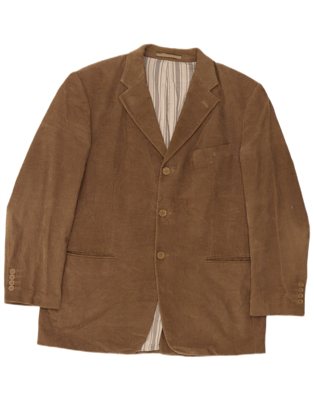 Giacca blazer in velluto a coste a 3 bottoni Marks & Spencer da uomo UK 42 grande marrone