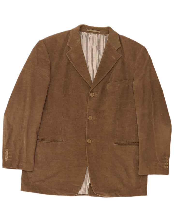 Giacca blazer in velluto a coste a 3 bottoni Marks & Spencer da uomo UK 42 grande marrone