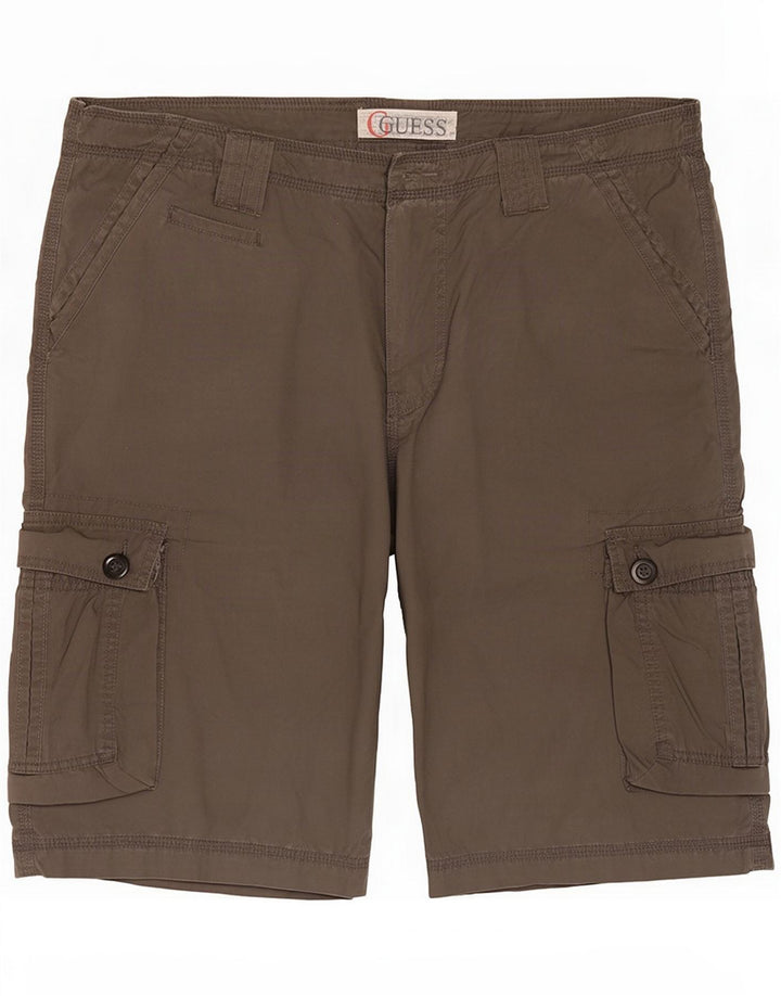 Guess Mens Regular Cargo Shorts Medium W32 Grey Cotton