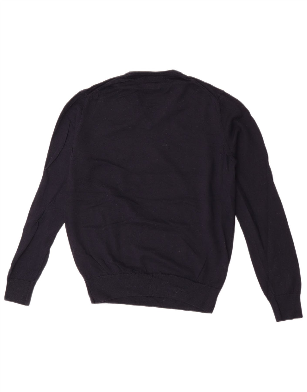 Maglione Zara da uomo con scollo a V, lana media blu navy