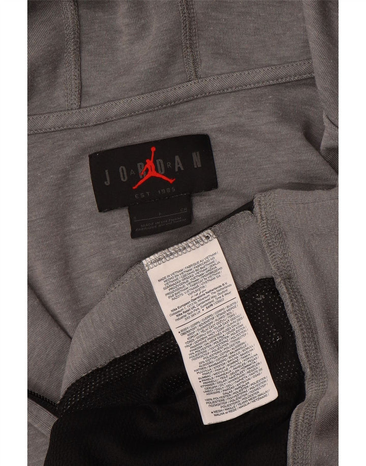 JORDAN Maglione con cappuccio e zip da uomo piccolo in cotone color block grigio