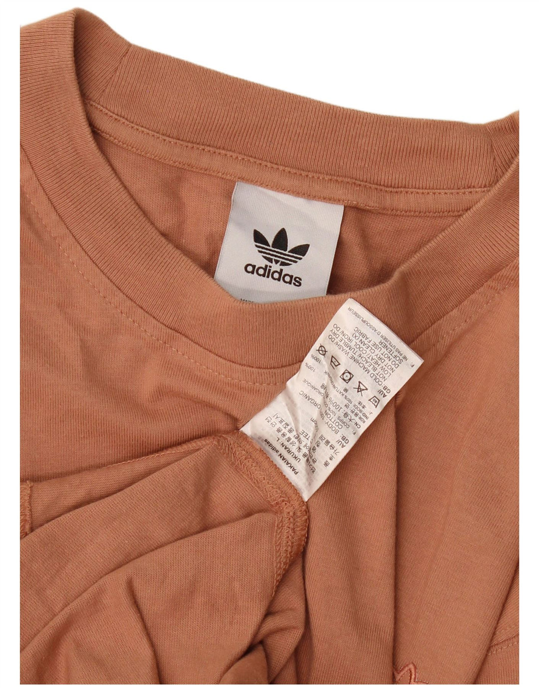 T-shirt da uomo Adidas Top in cotone marrone medio