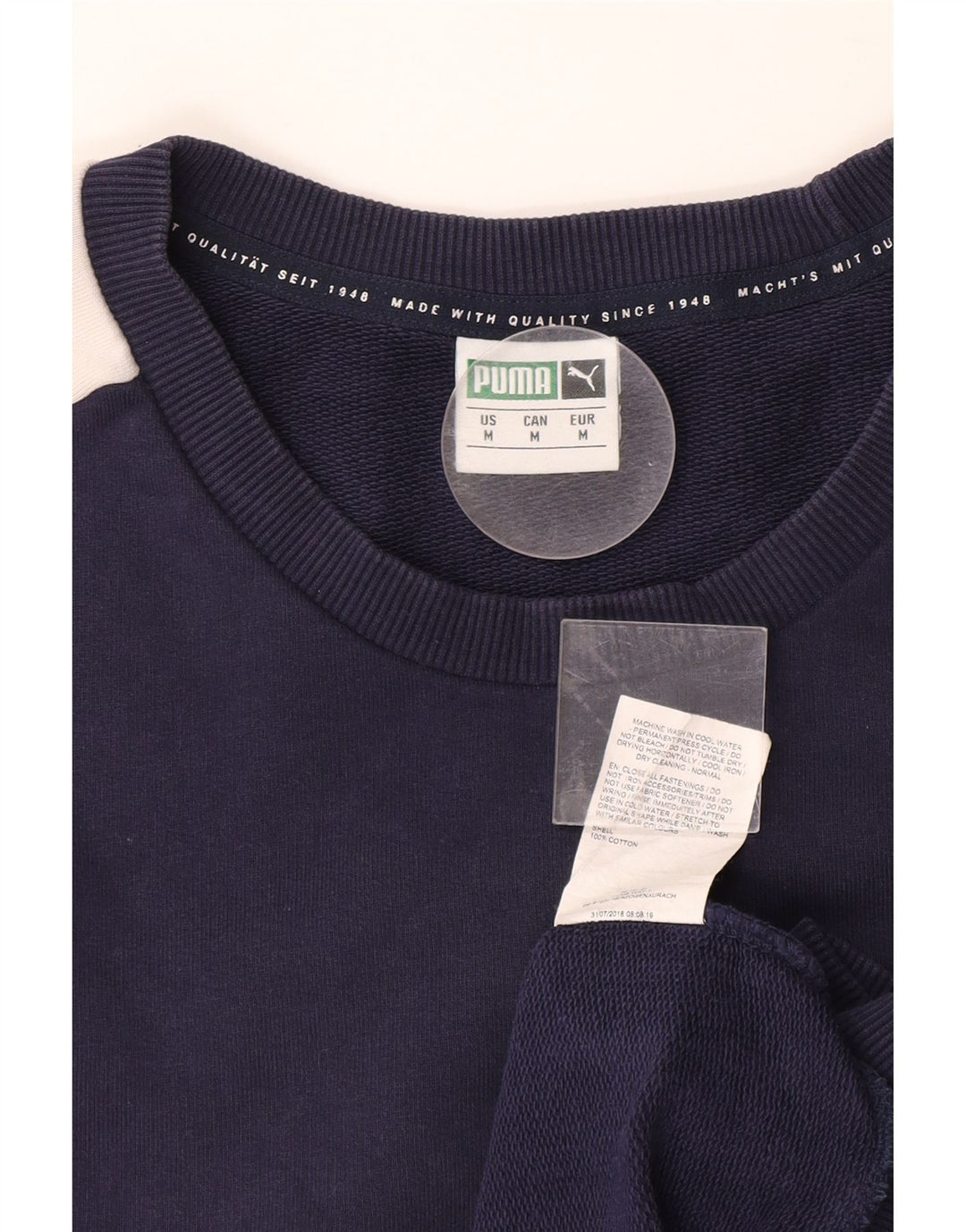 PUMA Felpa da uomo maglione medio blu navy in cotone color block