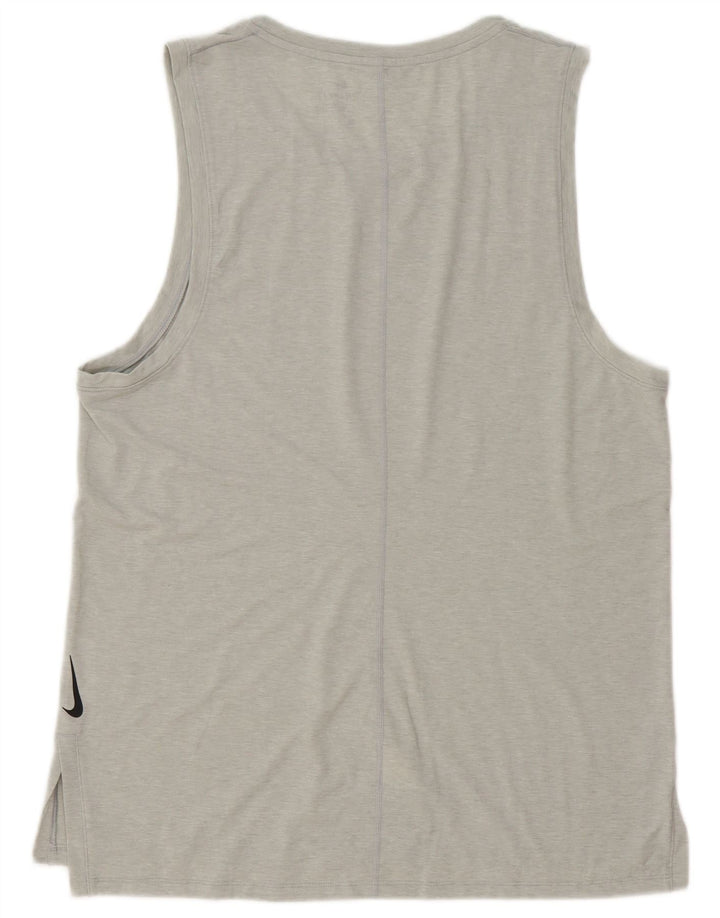 Canotta slim Nike Dri Fit da uomo, grande, in poliestere grigio